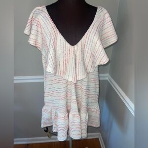 NWT Something New Quinn V Neck Ruffle Mini‎ Dress Sz M